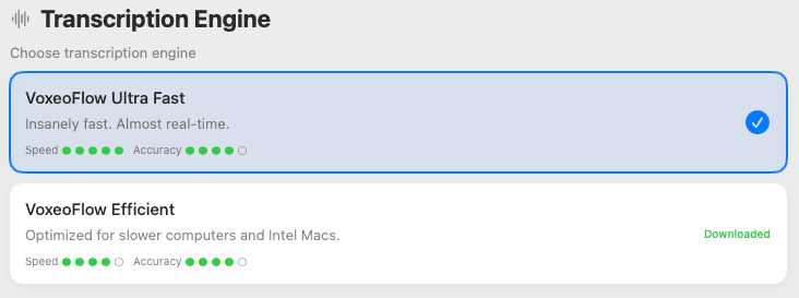 Multiple Transcription Engines